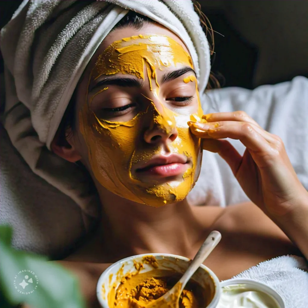 turmeric-and-yogurt-mask-application